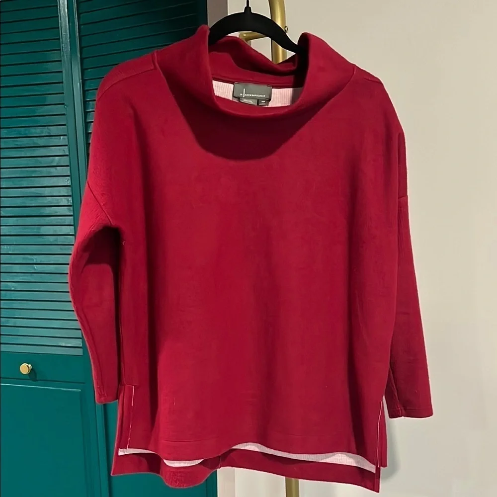 Anthropologie NWOT cowl neck ribbed red sweater